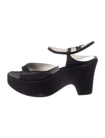 Pre-owned Prada Canvas Sandals In Black