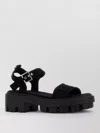 Prada Canvas Sandals Chunky Sole Open Toe In Animal Print