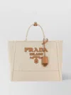 Prada Womens Neutral Brand-typography Large Linen-blend Tote Bag In Neutral