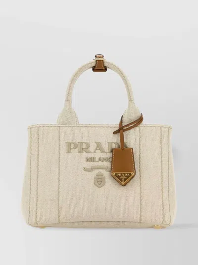 PRADA CANVAS SHOPPING BAG LUGGAGE TAG