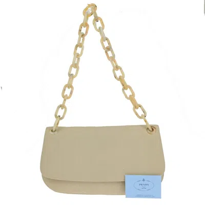 Prada Canvas Shoulder Bag () In Beige