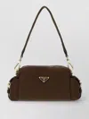 Prada Canvas Shoulder Clutch Bag Adjustable Strap In Brown
