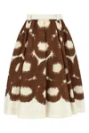 Prada Printed Canvas Skirt In Brown