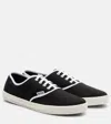 Prada Canvas Low Top Sneaker In Black