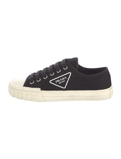 Pre-owned Prada Canvas Sneakers In Black