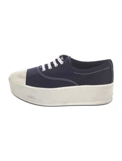 Pre-owned Prada Canvas Sneakers In Blue