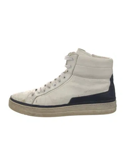 Pre-owned Prada Canvas Sneakers In Neutral