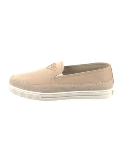 Pre-owned Prada Canvas Sneakers In Neutral