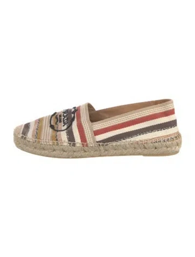 Pre-owned Prada Canvas Striped Espadrilles