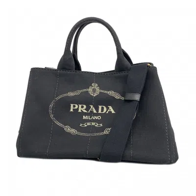 Pre-owned Prada Canvas Tote Bag () In Black