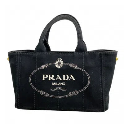 Pre-owned Prada Canvas Tote Bag () In Black