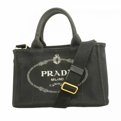 Pre-owned Prada Canvas Tote Bag () In Black