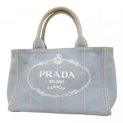 Pre-owned Prada Canvas Tote Bag () In Blue