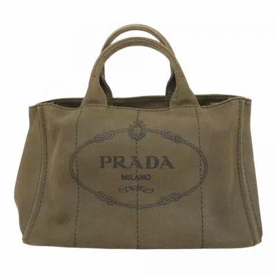 Pre-owned Prada Canvas Tote Bag () In Green