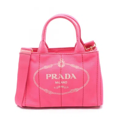Pre-owned Prada Canvas Tote Bag () In Pink