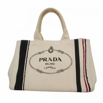 Pre-owned Prada Canvas Tote Bag () In White