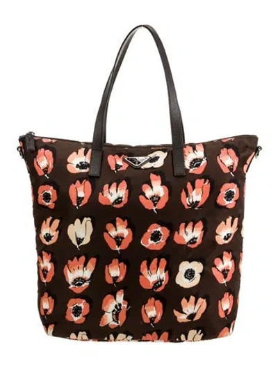 Pre-owned Prada Canvas Tote In Brown