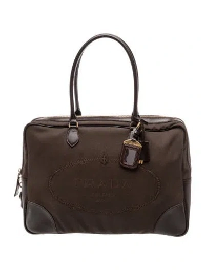 Pre-owned Prada Canvas Tote In Brown