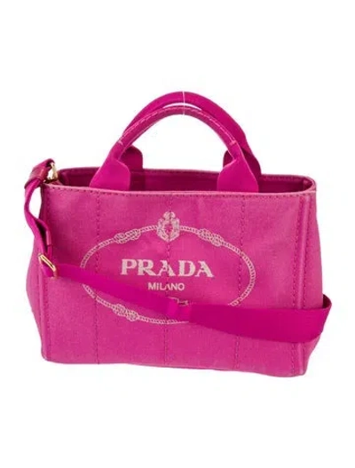 Pre-owned Prada Canvas Tote In Pink