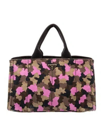 Pre-owned Prada Canvas Tote In Pink