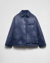 Prada Ausgewaschene Jacke Aus Canvas In Navy
