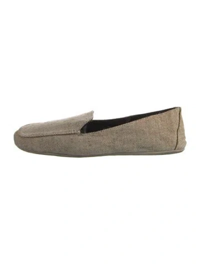 Pre-owned Prada Canvas Tweed Pattern Flats In Neutral