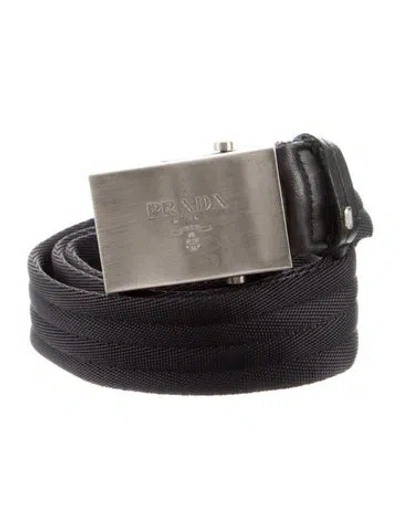 Pre-owned Prada Canvas Waist Belt In Black