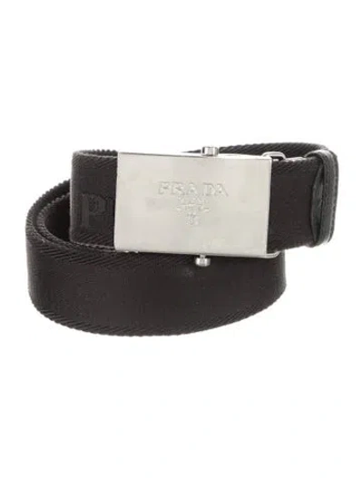 Pre-owned Prada Canvas Waist Belt In Black