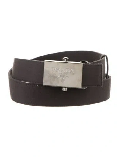 Pre-owned Prada Canvas Waist Belt In Black