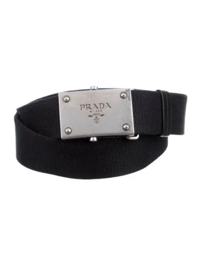 Pre-owned Prada Canvas Waist Belt In Black