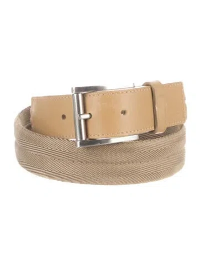 Pre-owned Prada Canvas Waist Belt In Brown