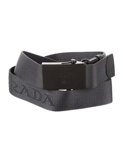 Pre-owned Prada Canvas Waist Belt In Gray