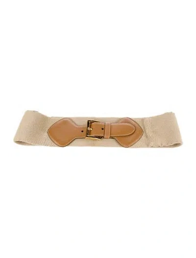 Pre-owned Prada Canvas Waist Belt In Neutral