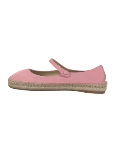 Pre-owned Prada Canvas Whipstitch Trim Espadrilles In Pink