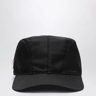 Prada Cap With Visor In Black Renylon