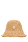 Prada Cappelli Raffia Baseball Cap In Beige