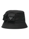 Prada Black Re-nylon Bucket Hat In Black