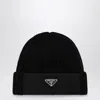 Prada Wool And Re-nylon Hat With Triangle Logo In White