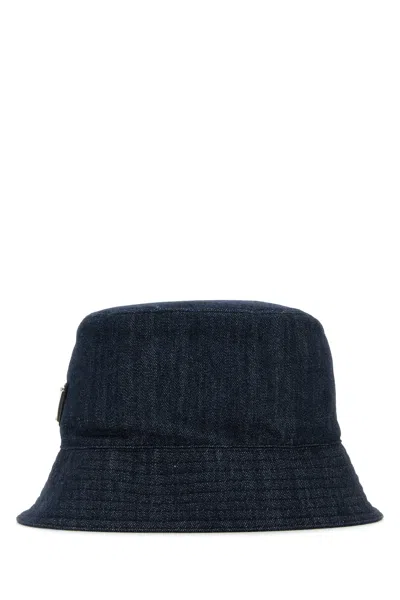 Prada Cappello Da Pescatore In Denim  Donna