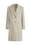 Prada Longline Notch Lapel Flap Pockets Coat In F0a08