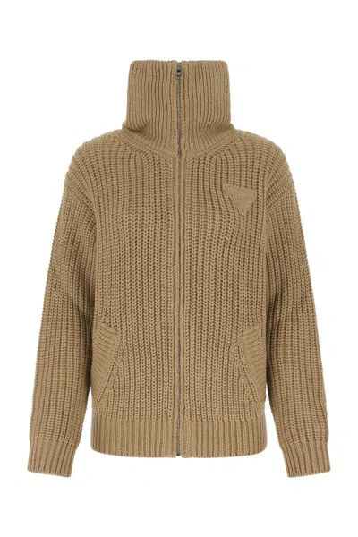 PRADA CAPPUCCINO ALPACA CARDIGAN