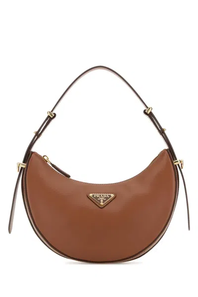 Prada Caramel 22.5 Cm Leather Mini Handbag In Brown