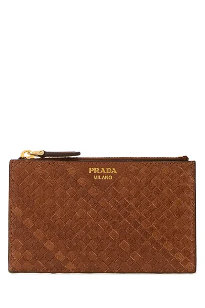 Prada Caramel Leather Card Holder
