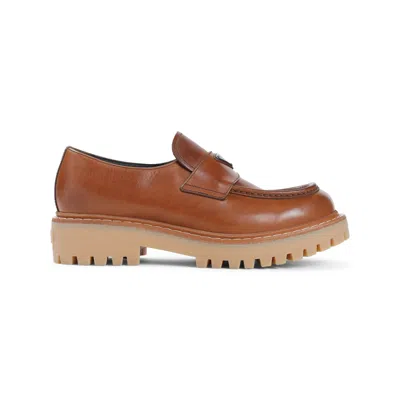 Prada Caramel Leather Loafers