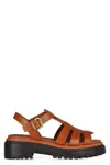 Prada Women Caramel Leather Sandals