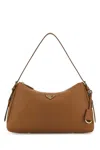 Prada Caramel Leather Shoulder Bag In Brown