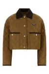 Prada Caramel Re-nylon Jacket In Green
