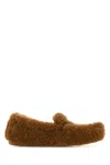 Prada Caramel Shearling Loafers In L Caramel