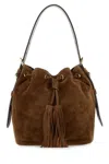 Prada Caramel Suede Bucket Bag In Cacao