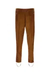 Prada Suede Pant With Elastic Waistband And Stirrup Design